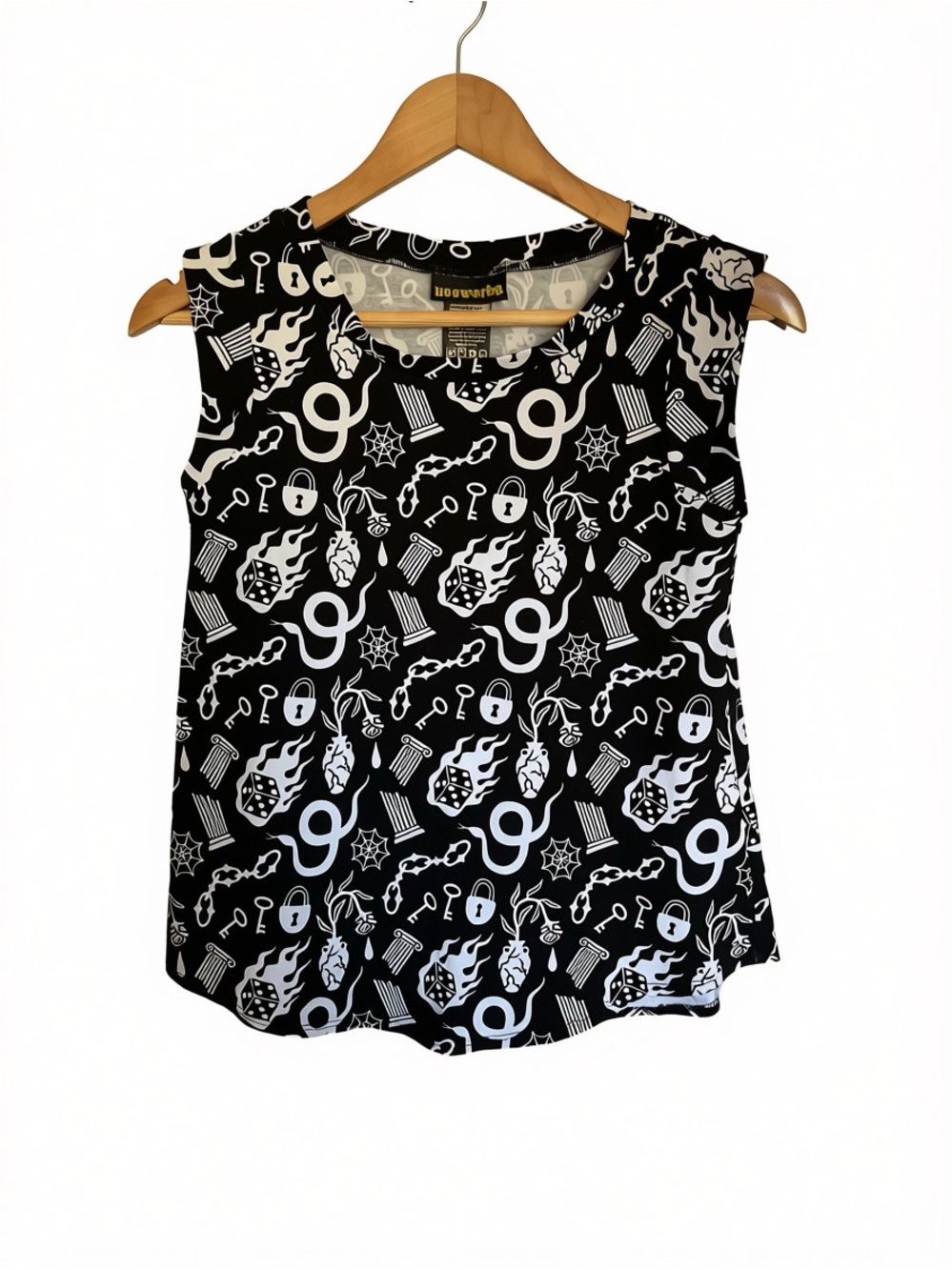 Nooworks Odin Black & White Graphic Sleeveless Tank
